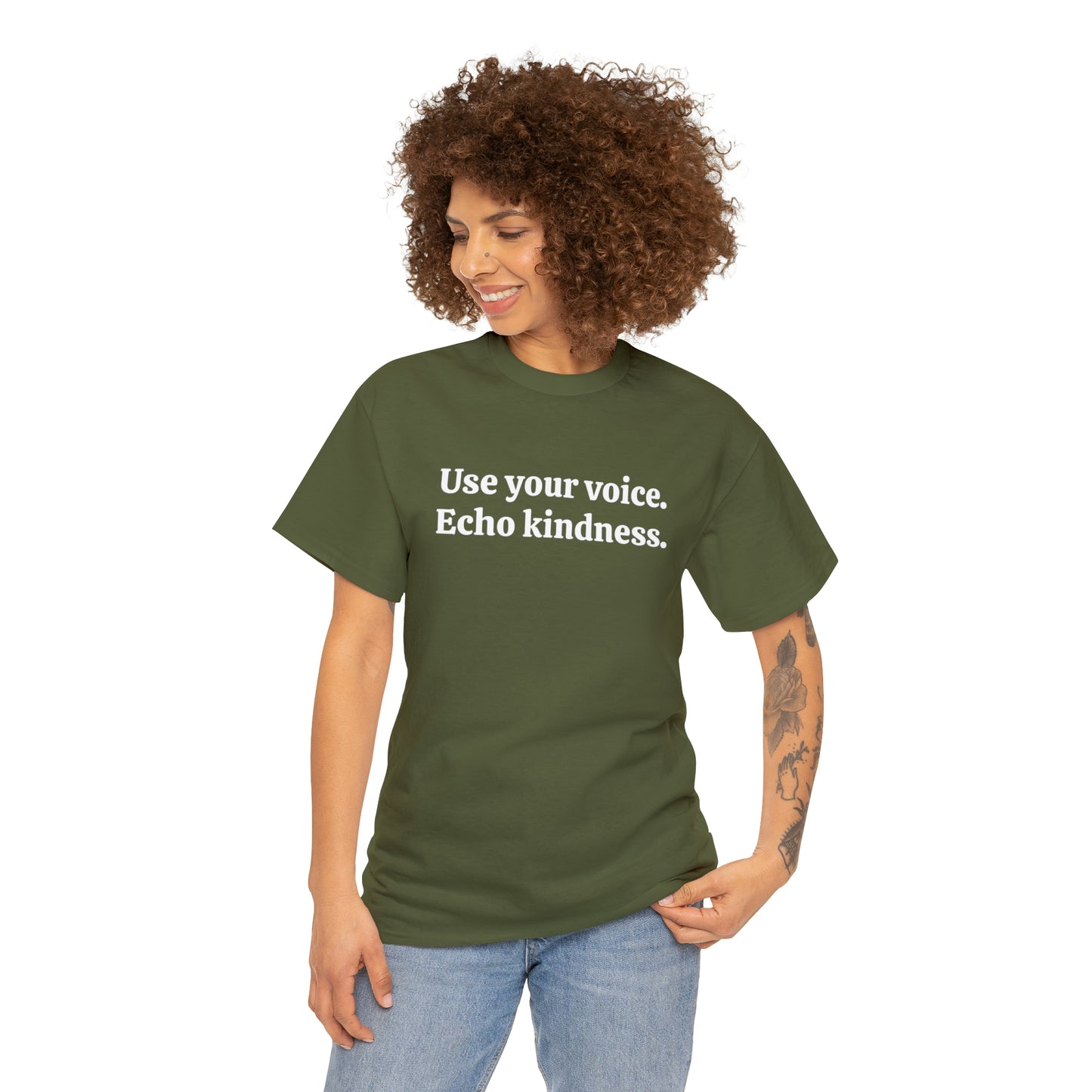 Use your voice. Echo kindness - Unisex Heavy Cotton Tee