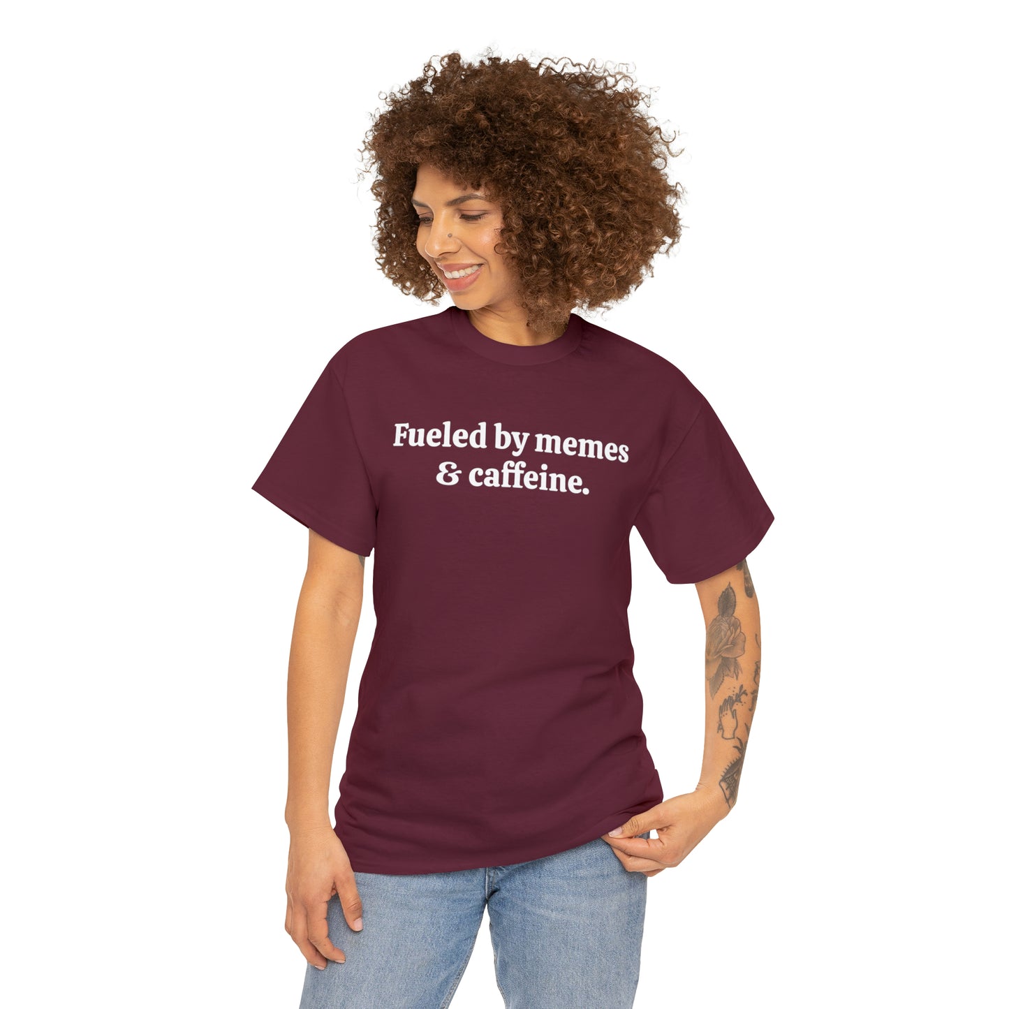 Fueled by memes & caffeine - Unisex Heavy Cotton Tee