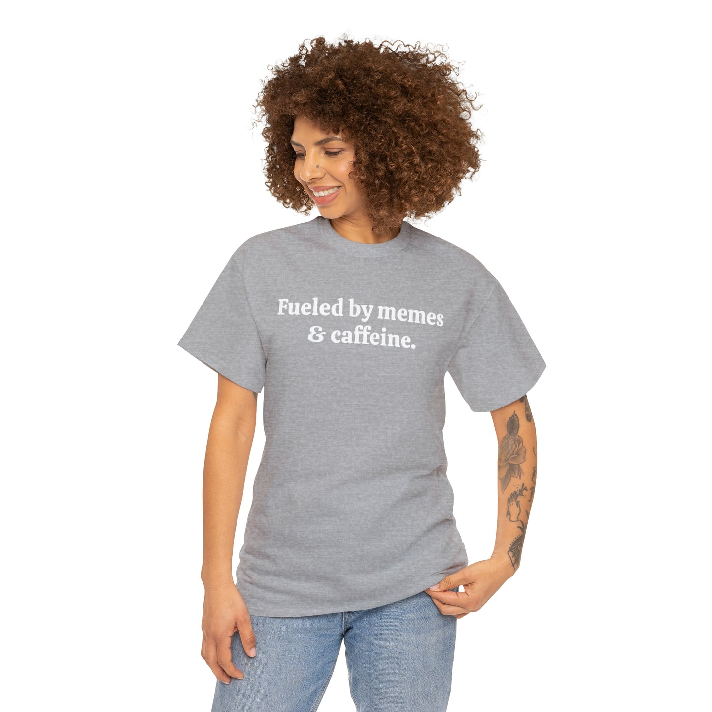 Fueled by memes & caffeine - Unisex Heavy Cotton Tee